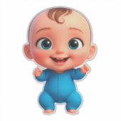 Sticker Bébé Heureux Dessin Animé (Devant)