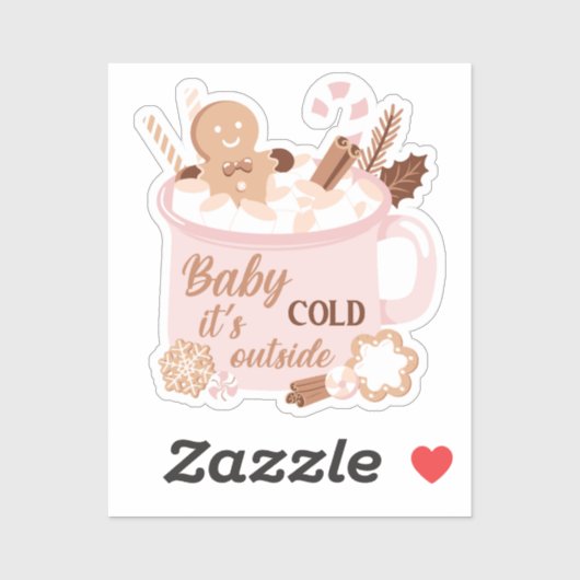 Sticker Bébé Il fait froid dehors (Feuille)