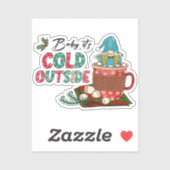 Sticker Bébé Il fait froid dehors | Gnome de Noël (Feuille)