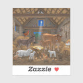 Sticker Bébé Jésus Manger Nativité de Noël (Feuille)