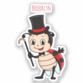 Sticker Bébé mignon avec chapeau et dessin animé de cravat (Recto)