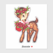 Sticker Bébé mignon Cerf de Noël (Feuille)