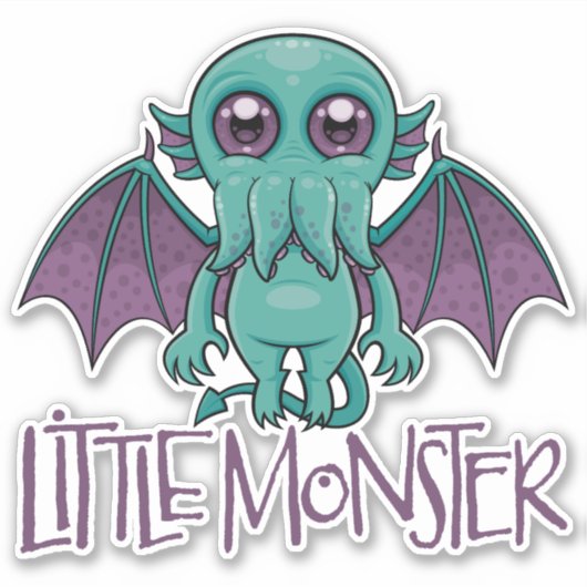 Sticker Bébé mignon Cthulhu Petit Monstre (Devant)