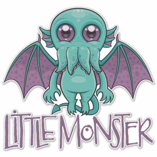 Sticker Bébé mignon Cthulhu Petit Monstre (Devant)