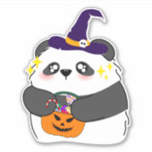 Sticker Bébé mignon Halloween Panda Trick ou traitement (Devant)
