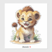 Sticker Bébé mignon Lion Safari Zoo animal (Feuille)