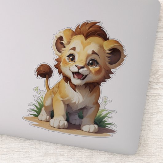 Sticker Bébé mignon Lion Safari Zoo animal (Détail)