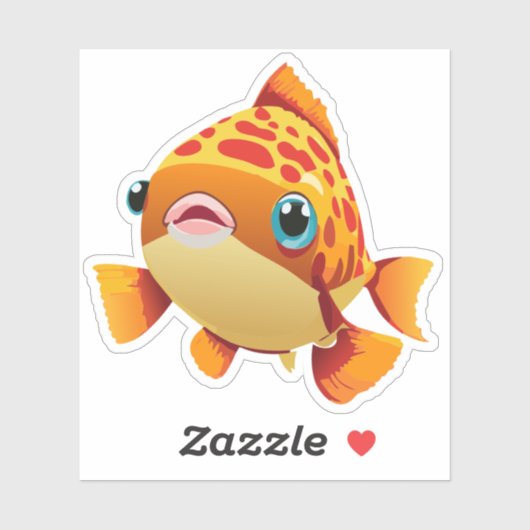 Sticker Bébé mignon Poisson d'or Cartoon Charactor (Feuille)
