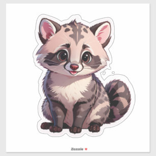 Sticker Bébé mignon Raccoon