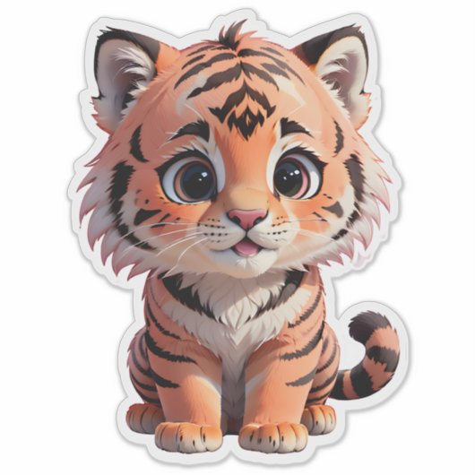 Sticker Bébé mignon tigre (Devant)