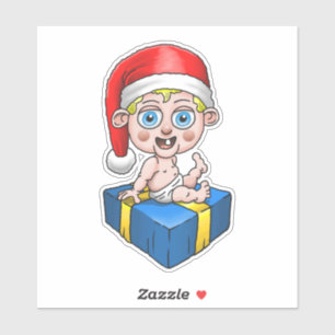 Sticker Bébé Père Noël
