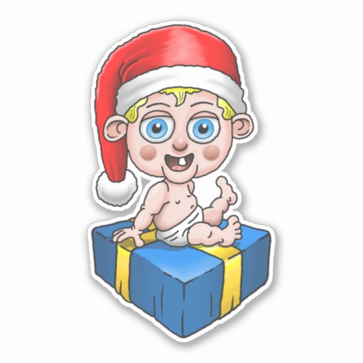 Sticker Bébé Père Noël (Devant)