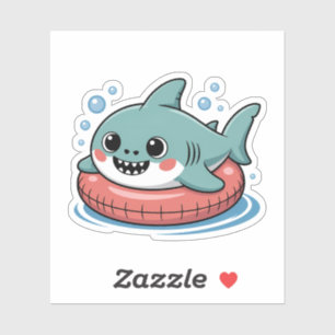 Sticker Bébé Requin Mignon Avec Flotteur Enfants