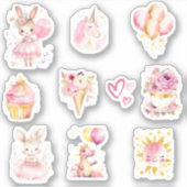Sticker Bébé rose mignon Baby shower fille (Devant)
