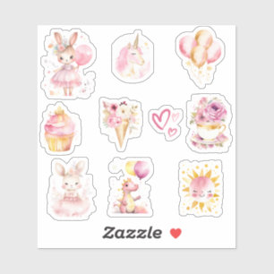 Sticker Bébé rose mignon Baby shower fille