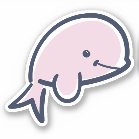 Sticker Bébé rose mignon Beluga Baleine Cartoon Scrapbook (Devant)
