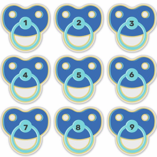 Sticker Bébé veut Binky | Fun Baby shower Game Pacifier (Devant)