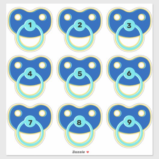 Sticker Bébé veut Binky | Fun Baby shower Game Pacifier (Feuille)