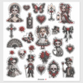 Sticker Bébés Gothiques Mignons  2 (Feuille)