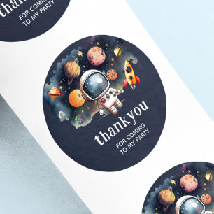 Sticker Bedankt Blauwe Planeten Uit de Ruimte