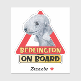 Sticker Bedlington À Bord Terrier Chien Signal Rouge De Tr