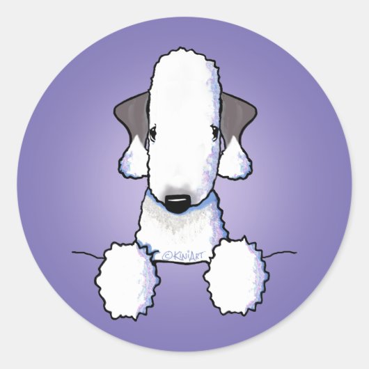 Sticker Bedlington Terrier Classic Round (Devant)