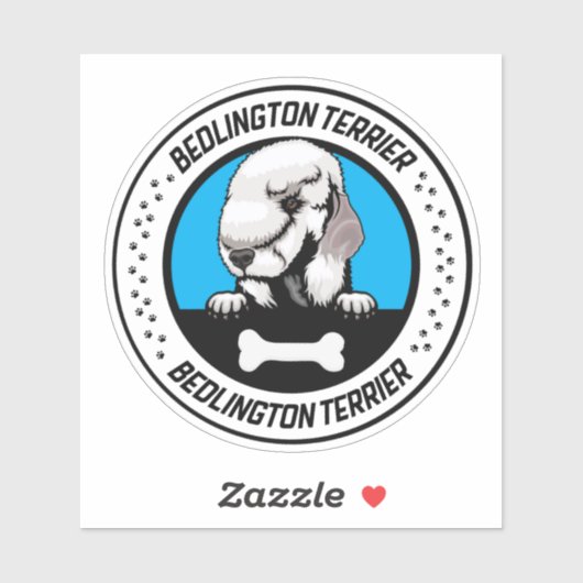 Sticker Bedlington Terrier Illustration (Feuille)