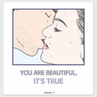 Sticker Bedroom Wall Decor Art Romantic Couple Kiss