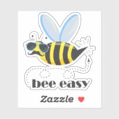Sticker Bee caractère avec mustache lunettes de soleil Bee (Feuille)