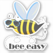 Sticker Bee caractère avec mustache lunettes de soleil Bee (Devant)
