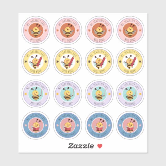 Sticker Bee Classroom Récompense les réalisations des élèv (Feuille)