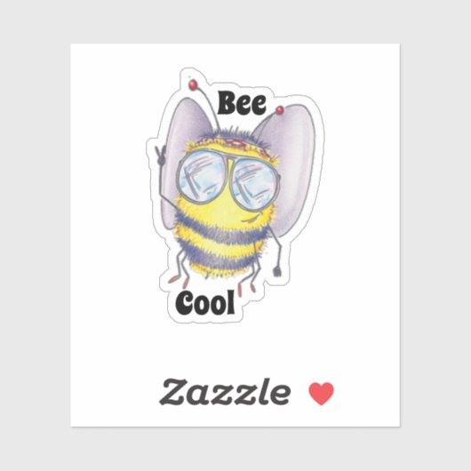 Sticker Bee cool (Feuille)