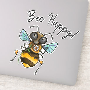 Sticker Bee Happy Adorable abeille