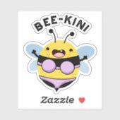 Sticker Bee-kini Funny Bee Puns (Feuille)