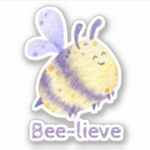 Sticker *~* Bee Lieve Cute Fuzzy Teacher Garderie (Devant)