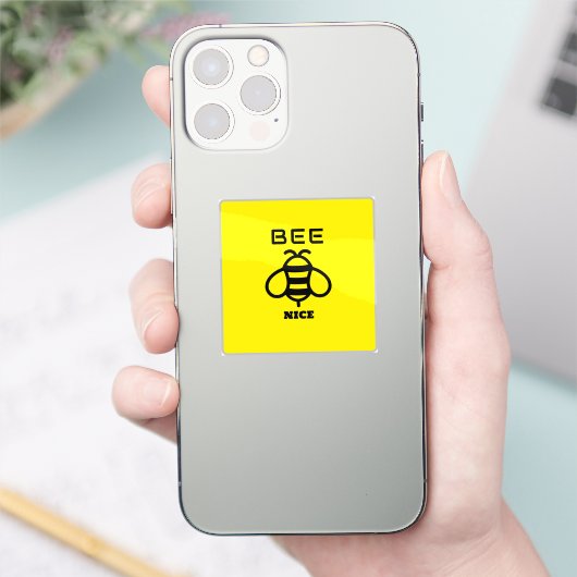Sticker Bee Nice with Yellow Background Design (Téléphone)