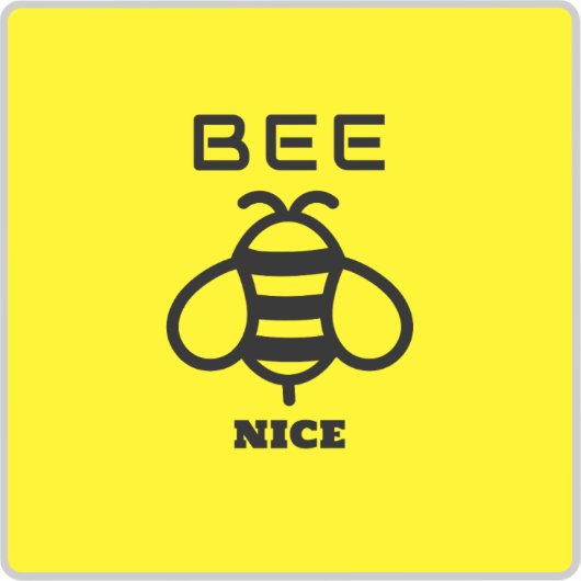 Sticker Bee Nice with Yellow Background Design (Recto)