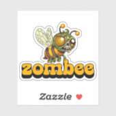 Sticker Bee Zombie mignonne (Feuille)