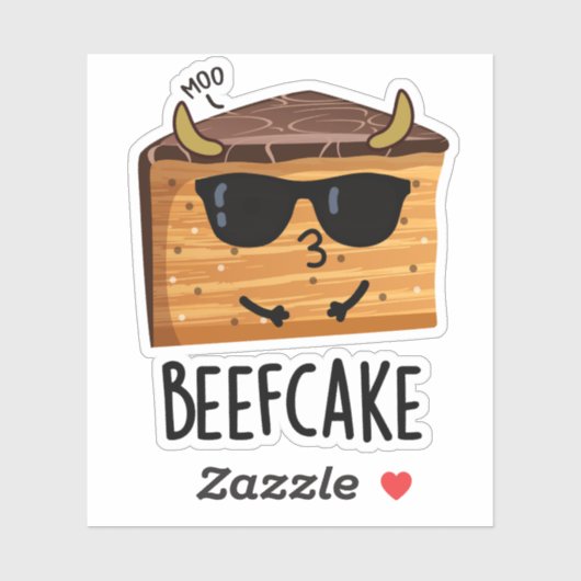 Sticker Beefcake Funny Cake Pun (Feuille)