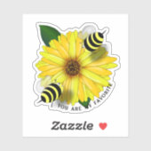 Sticker Bee's Lunch Date on Yellow Flower (Feuille)