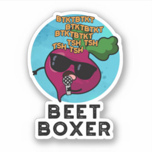 Sticker Beet Boxer Funny Beet Pun