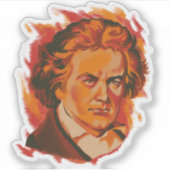 Sticker Beethoven Fire Palette Portrait (Devant)