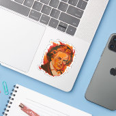 Sticker Beethoven Fire Palette Portrait (Ordinateur portable avec iPhone)