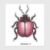 Sticker Beetle Rose Cute Bute Art - Insect Lover (Feuille)