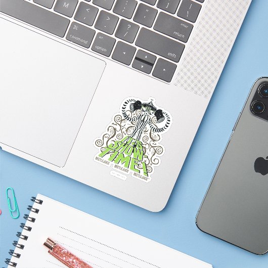 Sticker Beetlejus | C'est l'heure du spectacle ! (Ordinateur portable avec iPhone)