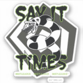 Sticker Beetlejus | Dites-Le 3 Fois (Devant)