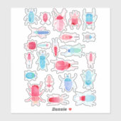 Sticker Beetles et Bugs Aquarelle Peinture des insectes (Feuille)