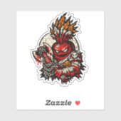 Sticker Beetroot Berserker Halloween — Dark Warrior Retro  (Feuille)