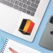 Sticker Belgique (Ordinateur portable avec iPhone)