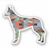 Sticker Belgique Malinois Geometric Pattern Silhouette Pla (Devant)